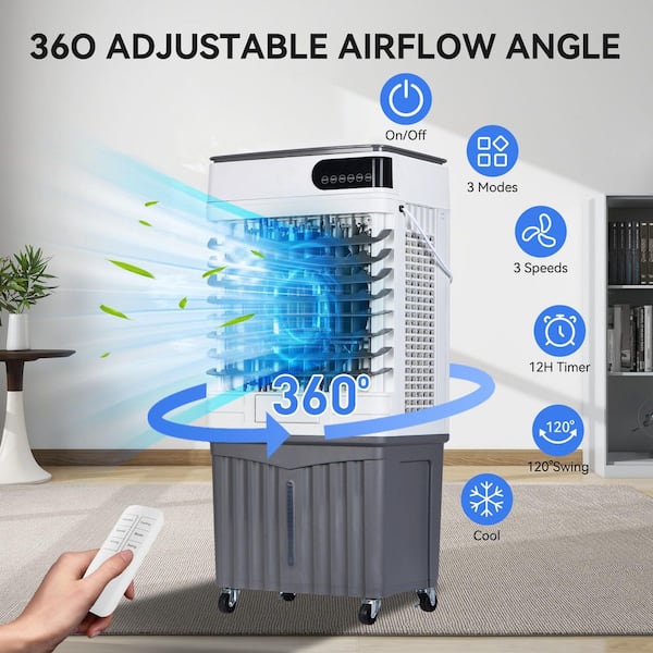 Uthfy 3400 CFM 3-Speed High-Performance Portable Evaporative