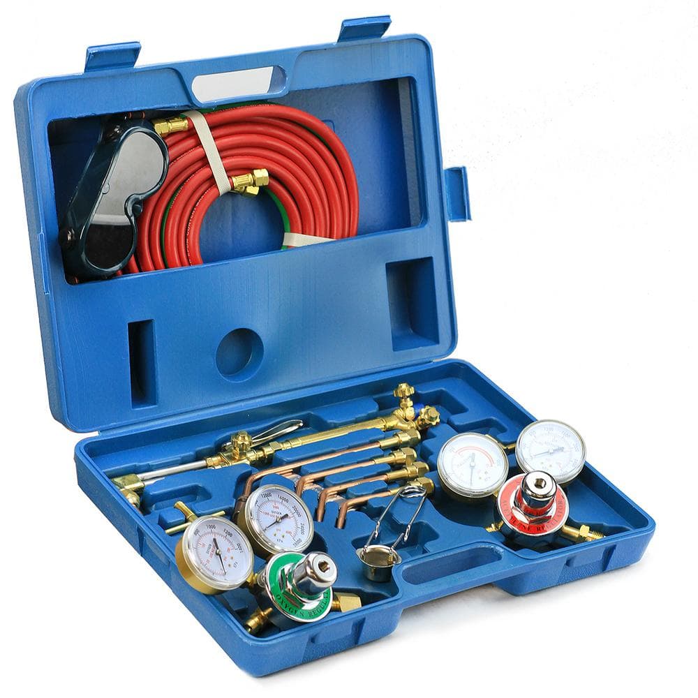 Stark Cut Welder Kit with Torch, Oxygen and Acetylene Regulators, 3/16 in. x 15 ft. Hose, Victor Type Cutting Welding Brazing