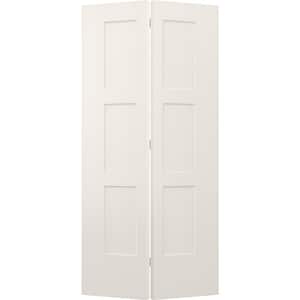 36 in. x 80 in. 3 Panel Birkdale Primed Smooth Hollow Core Molded Composite Interior Closet Bi-fold Door