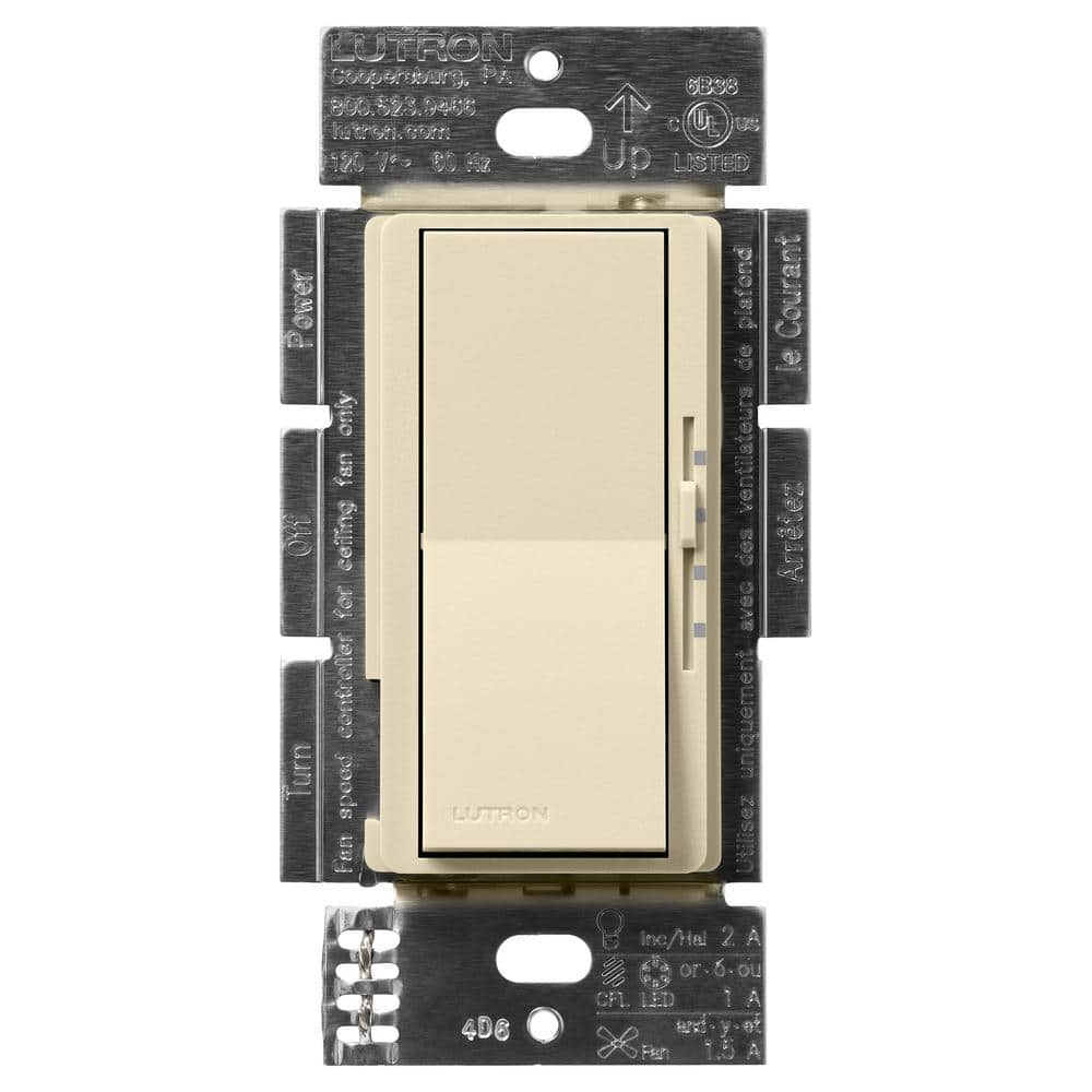 Lutron Diva 3Speed Fan Control and Light Switch, SinglePole/3Way, 1.5A Fan/1A LED, Sand