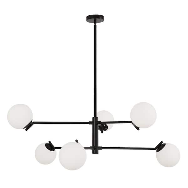 6-Light Black Sputnik Chandelier