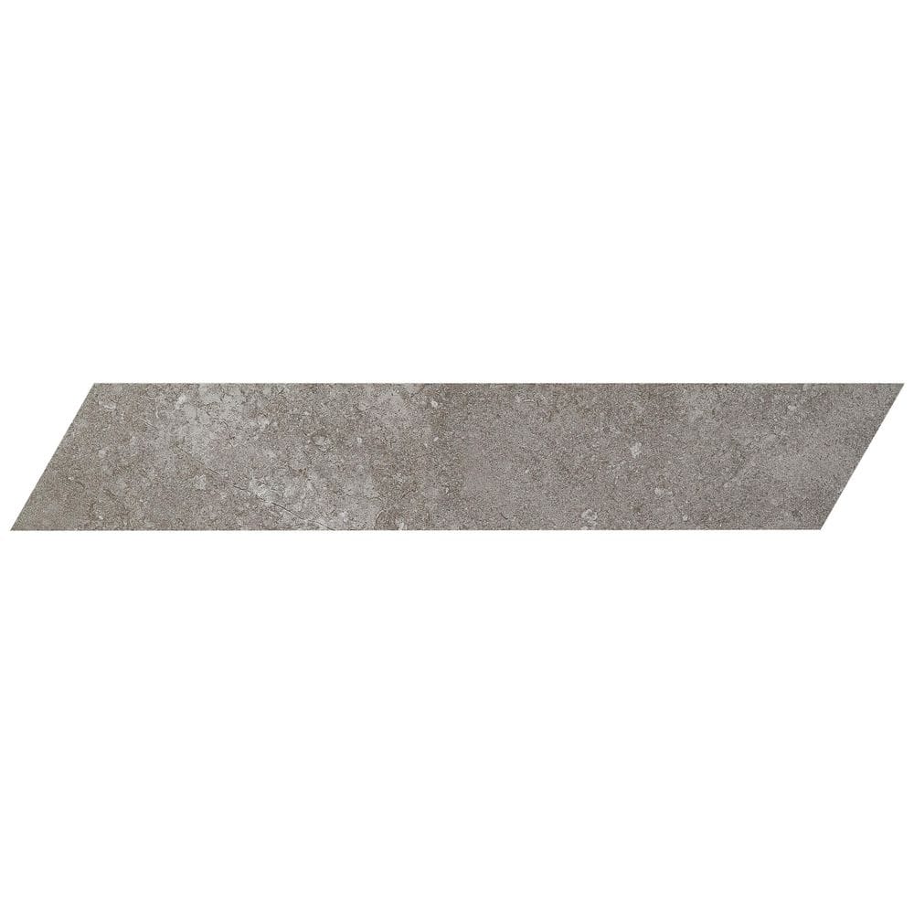 Iris Chevron Dark Gray Matte Porcelain Floor and Wall Tile