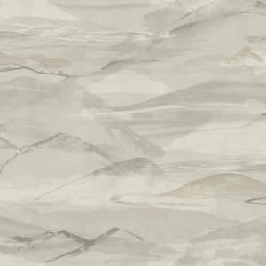 20.50 in. W x 396 in. L Grey Bozeman Mountains Wallpaper Sample