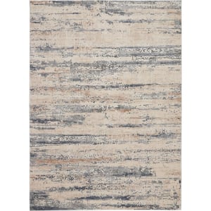 Rustic Textures Beige/Grey 8 ft. x 11 ft. Abstract Contemporary Area Rug