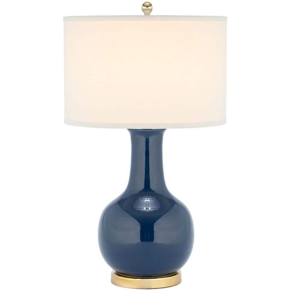 Paris 27.5 in. Royal Blue Gourd Ceramic Table Lamp with White Shade price history on PriceWatchPro