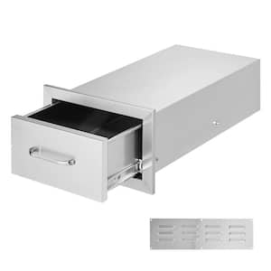 Outdoor Kitchen Drawers, 8.5 in. stainless Steel 1 Drawer Access Drawer with Steel Handle