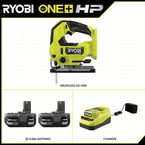 RYOBI ONE+ 18V Lithium-Ion 4.0 Ah Compact Battery (2-Pack) and