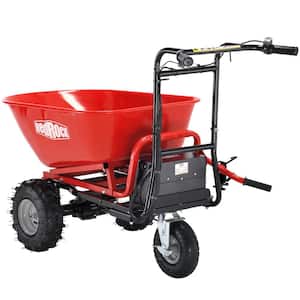 500 lbs. 6 cu. ft. 500-Watt 48-Volt 28Ah Electric Powered Metal Garden Cart for Lawn