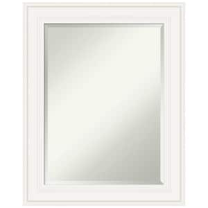 Ridge White 23.5 in. W x 29.5 in. H Framed Beveled Wall Mirror in White