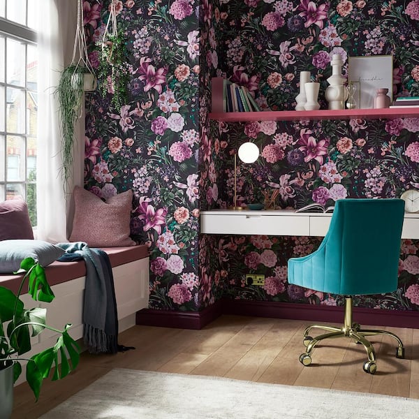 Glasshouse Flora Amethyst Purple Floral Paste the Wall Wallpaper