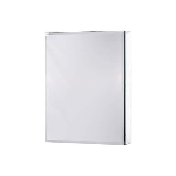 Unbranded 20 in. W x 26 in. H Silver Rectangle Aluminum Recessed or Surface Mount Medicine Cabinet, Medicine Cabinet with Mirror