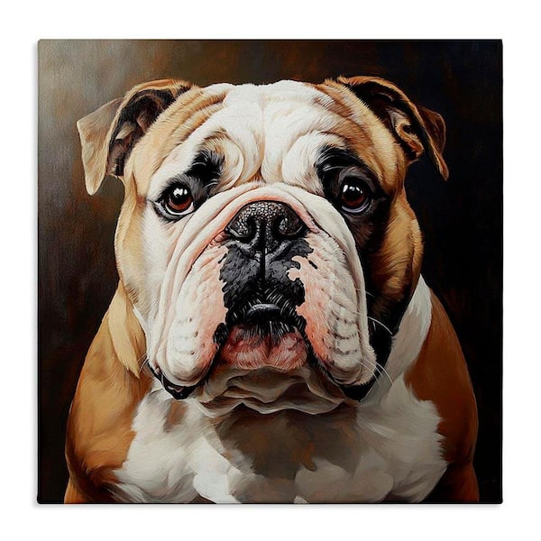Stoic Bulldog Portrait by Tom Crehan Unframed Animal Graphic Art Print 36 in. x 7 in.