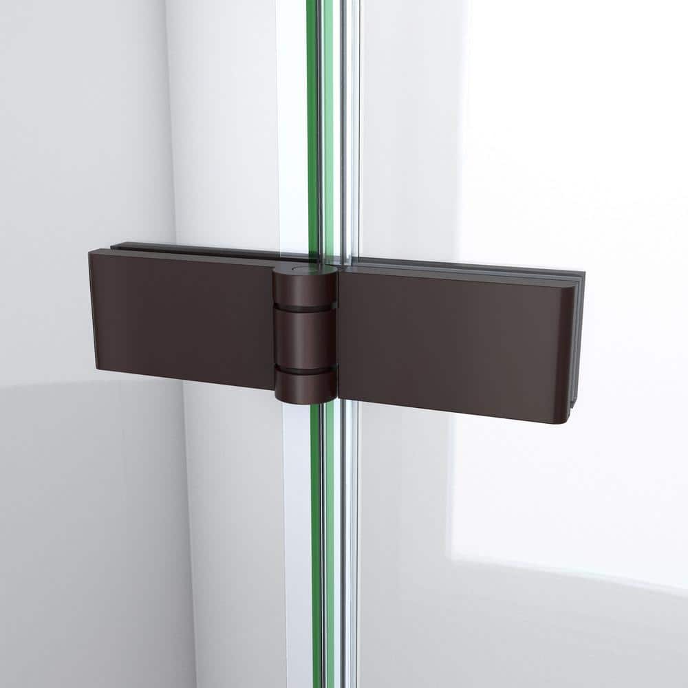 Oil Rubbed Bronze Frameless Bi-Fold Shower Door, 33.5" x 72"