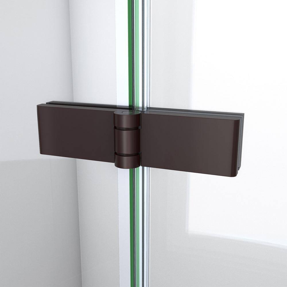 Aqua-Q Fold 36" x 58" Frameless Tub Door in Oil Rubbed Bronze