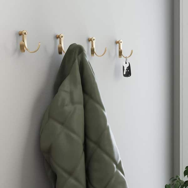 Champagne Bronze Modern Double Wall Hook Hat Towel Hook