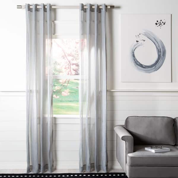 SAFAVIEH Gray Solid Grommet Sheer Curtain - 52 in. W x 84 in. L