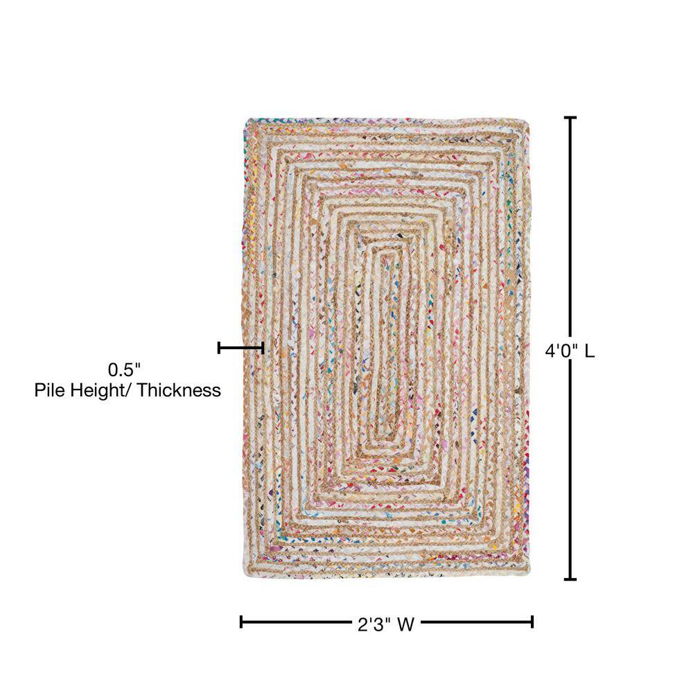 Coastal Breeze Beige & Multi Cotton Flat-Woven 2'3" x 4' Rug