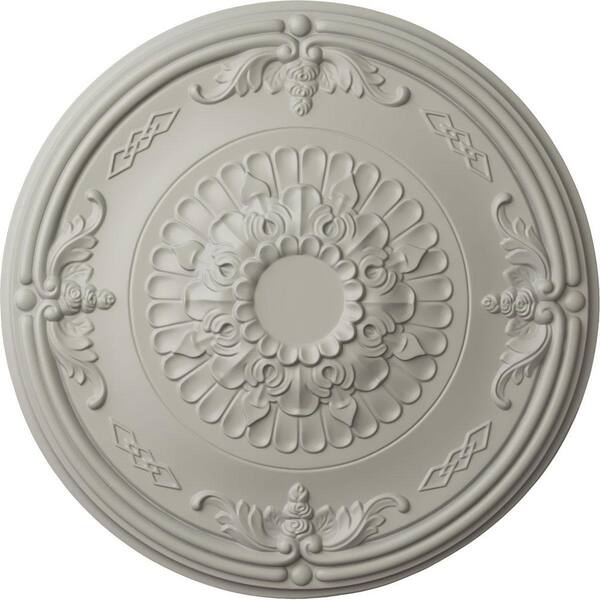 Ekena Millwork 26-1/4 in. x 3-1/4 in. Athens Urethane Ceiling (Fits Canopies up to 3-5/8 in.), Pot of Cream
