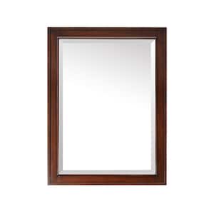 Brentwood 24 in. W x 32 in. H Framed Rectangular Beveled Edge Bathroom Vanity Mirror in New Walnut