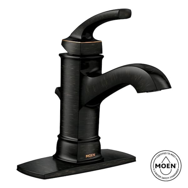 MOEN Hensley Single Handle Single Hole Bathroom Faucet in Mediterranean Bronze