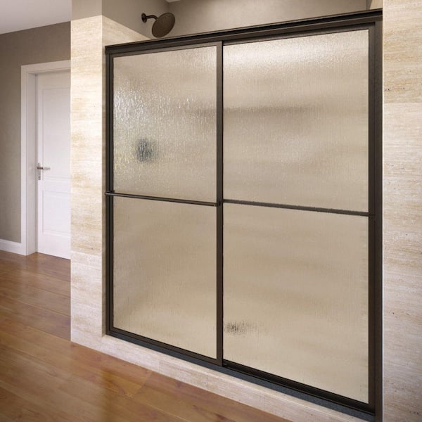 Basco Deluxe 40 in. x 68 in. Framed Sliding Shower Door in Oil Rubbed Bronze