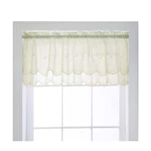 Habitat Limoges Rod Pocket Tiers Tiers in. Ivory 55 x 24 Sheer- in.cludes  Two-piece Curtain. Tiers 72147008-587564 - The Home Depot