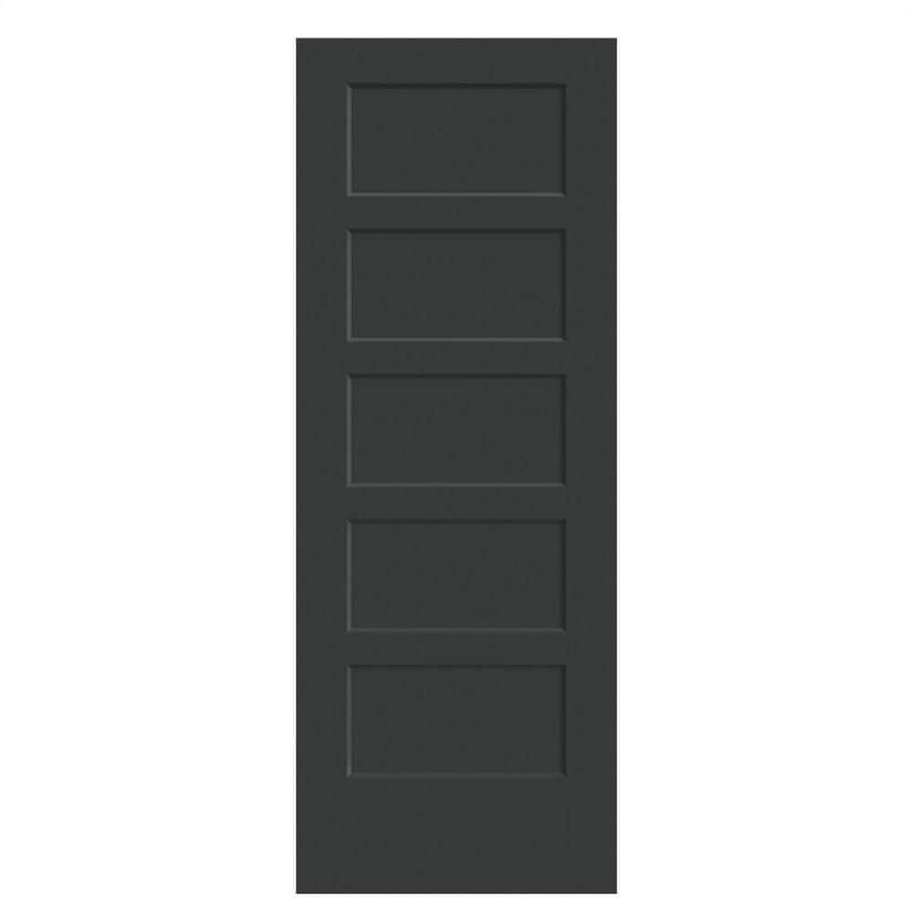 28 in. x 80 in. 5-Panel Bayshore Single Bore Hollow Core Jet Black Molded Composite Interior Door Slab price history on PriceWatchPro