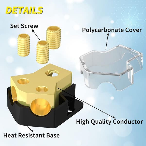 Besportble Car Accesories Accesories 2pcs 4 Ways Power Distribution Block Gauge Out Amp Power Ground Distributor For Car Audio Amplifier Splitter - View #7