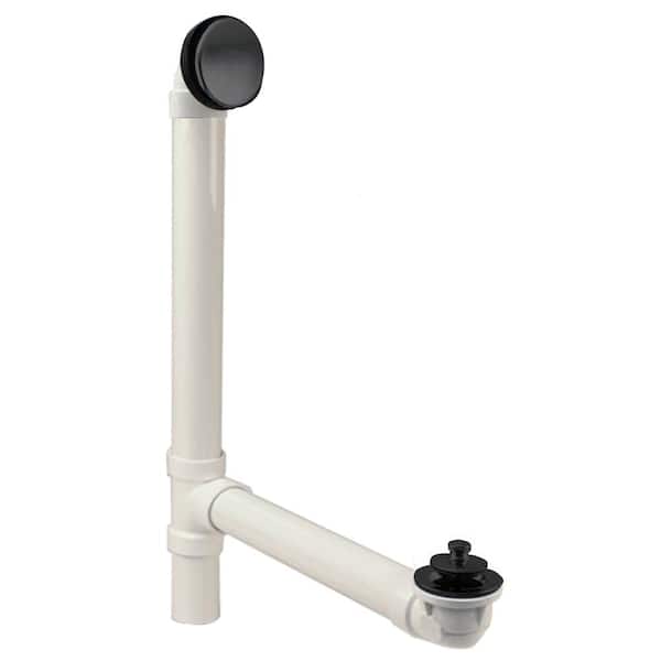 12 in. PVC Bath Waste and Illusionary Overflow, Matte Black