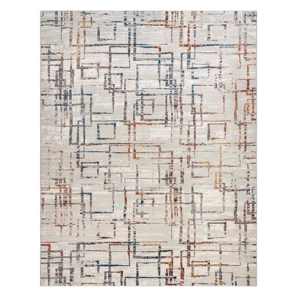 Gertmenian & Sons Baku Novah Beige 6 ft. x 9 ft. Abstract Indoor Area