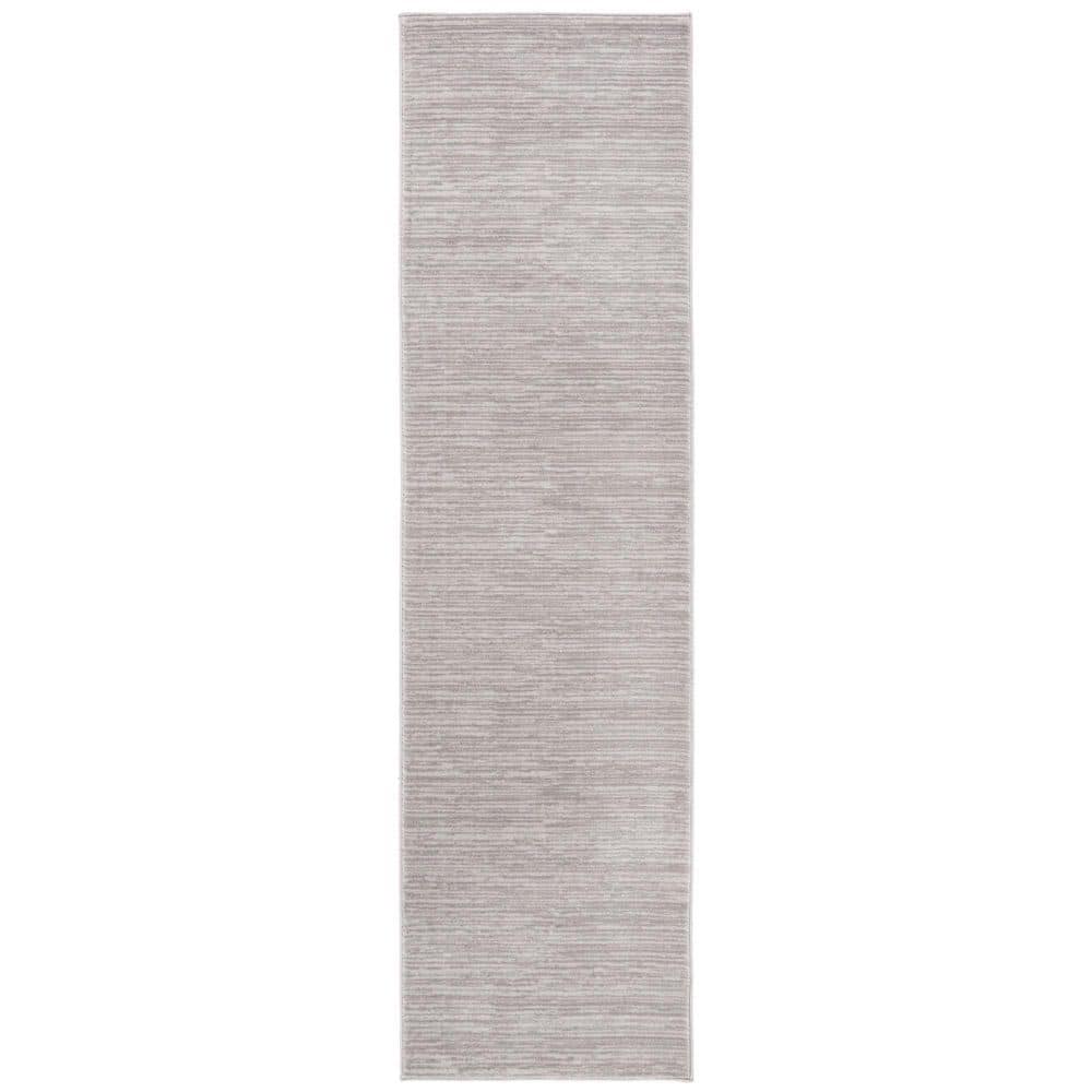 Gray Polypropylene 2 ft. 2 in. x 8 ft. Solid Color Indoor Runner Rug