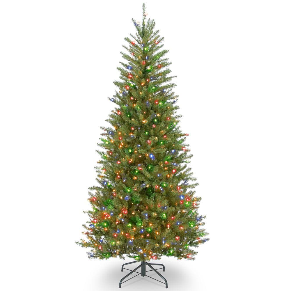 6.5 ft. Dunhill Fir Slim Artificial Christmas Tree with Multicolor Lights price history on PriceWatchPro