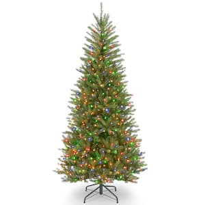 6.5 ft. Dunhill Fir Slim Artificial Christmas Tree with Multicolor Lights