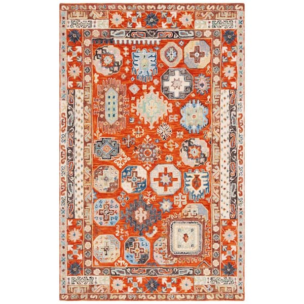 SAFAVIEH Aspen Rust/Ivory 3 ft. x 5 ft. Bohemian Geometric Area Rug