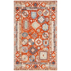 Aspen Rust/Ivory 5 ft. x 8 ft. Bohemian Geometric Area Rug