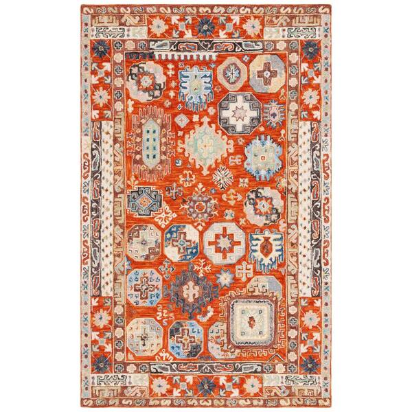 SAFAVIEH Aspen Rust/Ivory 5 ft. x 8 ft. Bohemian Geometric Area Rug