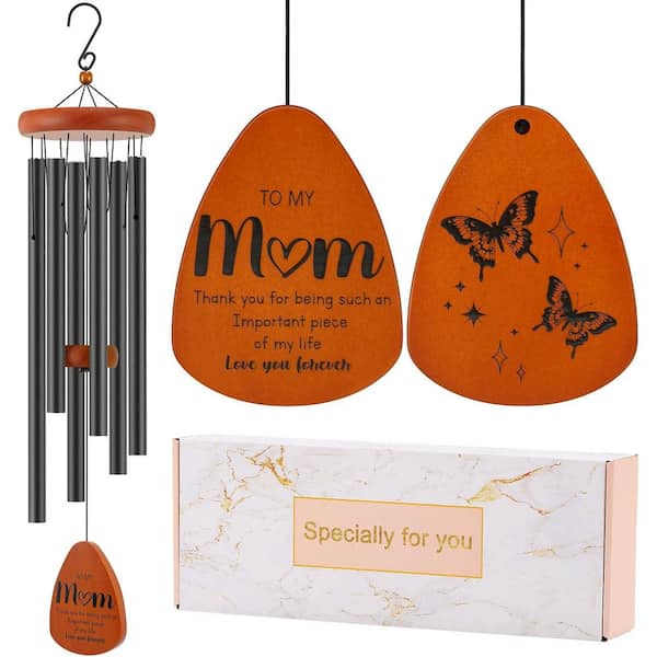 Butterfly Wind Chime with Engraved Blessings for Mom