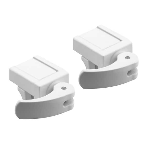 Sliding Window Lock, 1/2 in., Diecast Construction, White, For Vinyl Windows (2-pack)