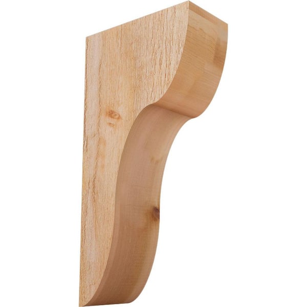 Ekena Millwork 6 in. x 12 in. x 24 in. Western Red Cedar Carmel Rough Sawn Corbel