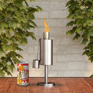 10.5 in. Stainless Steel Tabletop Torch Lamp