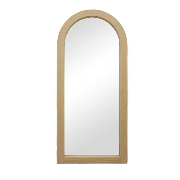 PARISLOFT 20.25 in. W x 44.5 in. H Arch Bamboo Framed Wall Mirror