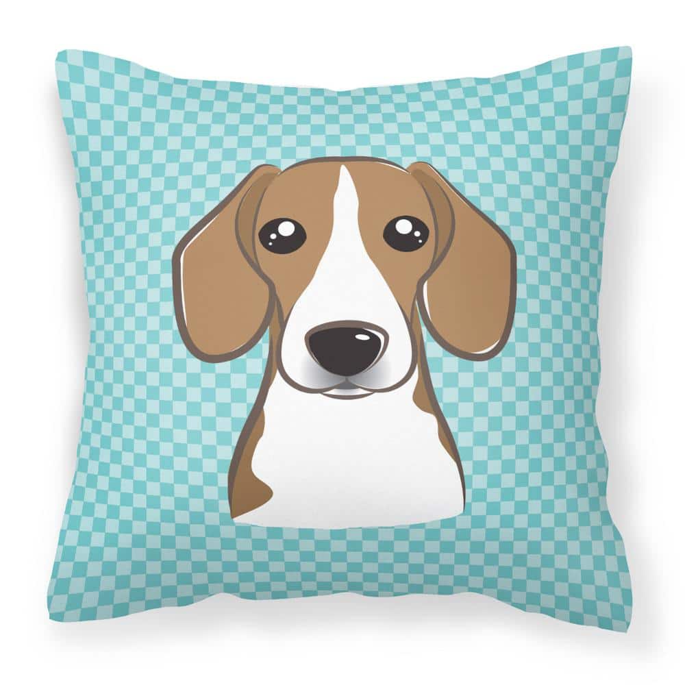 14 in. x 14 in. Multi-Color Outdoor Lumbar Throw Pillow Checkerboard Blue Beagle Canvas price history on PriceWatchPro