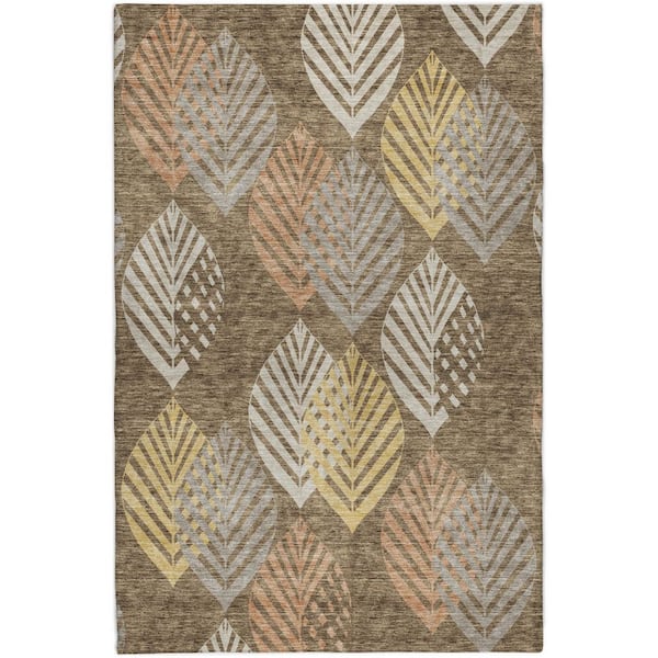 Dream Shag Premium Machine Washable Abstract ADS744 Chocolate 9 ft. x 12 ft. Area Rug