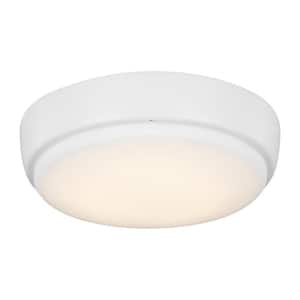 Dimmable 7 in. Matte White LED Ceiling Fan Light Kit
