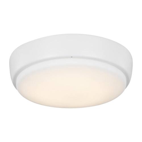 Dimmable 7 in. Matte White LED Ceiling Fan Light Kit Lighting