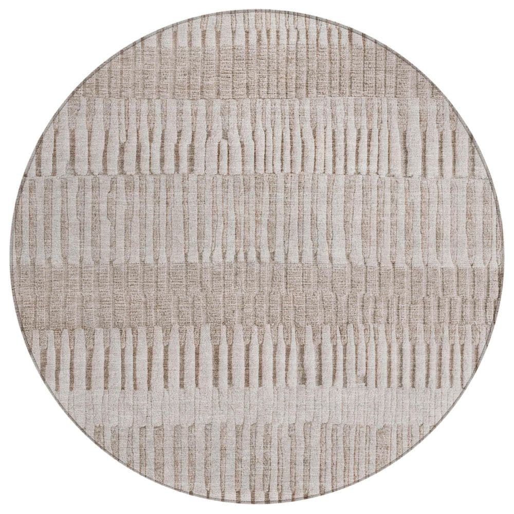 Chantille Machine Washable Indoor/Outdoor Abstract ACN2807 Beige 8 ft. x 8 ft. Round Rug price history on PriceWatchPro