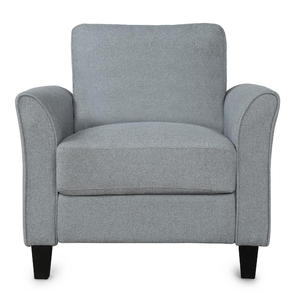 Utopia 4niture Xyleen 29 in. Flared Arm Linen Straight Single Sofa, Gray