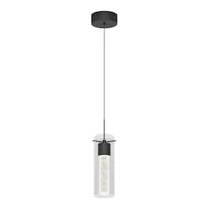 Essence 8.5-Watt 1-Light Matte Black Bubble Integrated LED Pendant Light