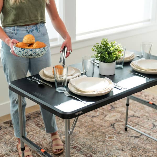 Lifetime 4 ft. One Hand Adjustable Height Fold-in-Half Resin Lifetime 4 ft. One Hand Adjustable Height Fold-in-Half Resin