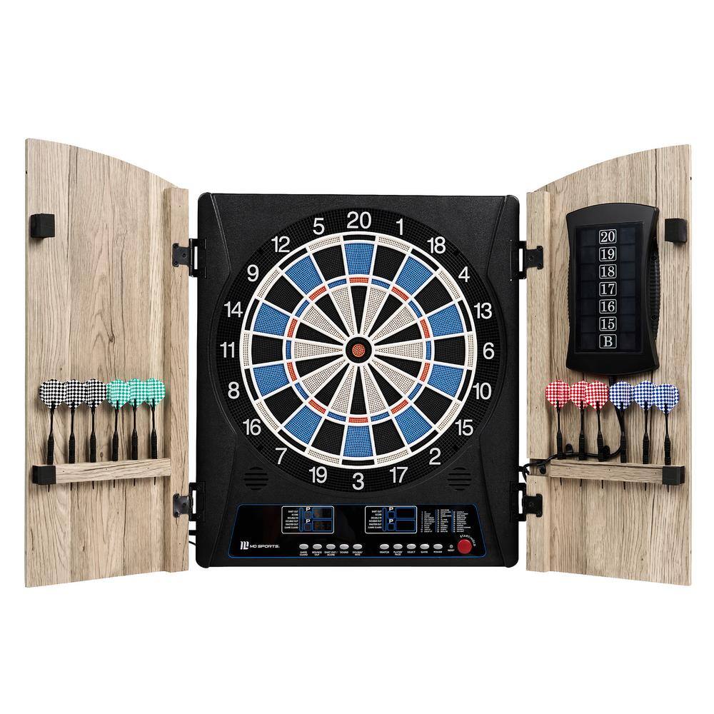 Elmhurst Smart Dartboard Cabinet with Digital Scorekeeping and Soft Tip Darts